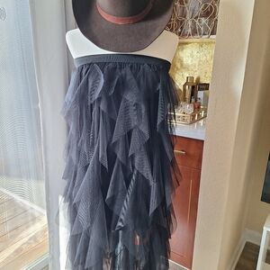 Elegant Black Layered Tulle Skirt/Dress